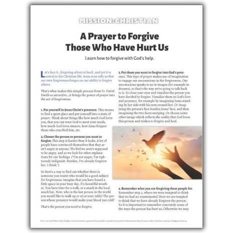 A Prayer to Forgive Those Who Have Hurt Us